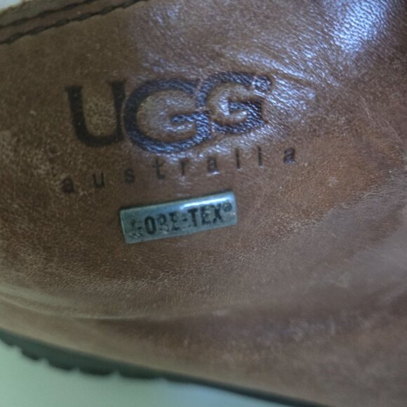 Ugg 5480 Tan Leather Shearling Lined Vibram Sole Gore Tex Chukka Boots Size 12 - Picture 6 of 9